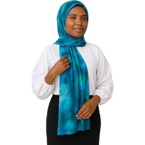 Women's Blue Signature Lux Cotton Modal Hijab Scarf Lightweight Wrap Shawl